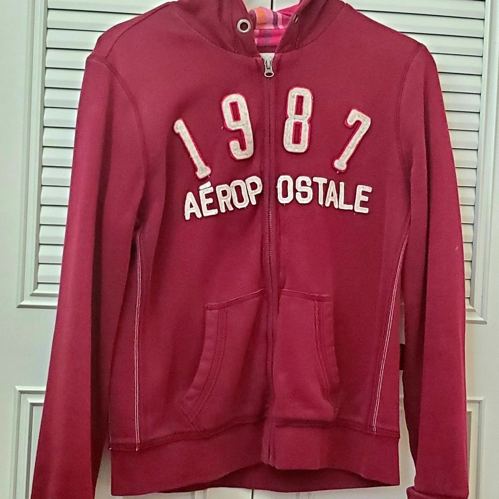 Aeropostale Logo Hoodie Size Large